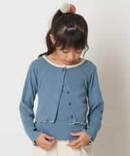 KJKJO37039 a.v.v KIDS(アー・ヴェ・ヴェ) [160]【2点SET】配色ショート丈カーデ＆タンクトップセット[WEB限定サイズ] ブルー