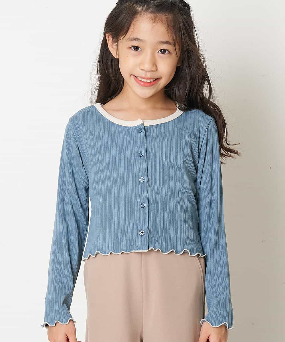 KJKJO37039 a.v.v KIDS(アー・ヴェ・ヴェ) [160]【2点SET】配色ショート丈カーデ＆タンクトップセット[WEB限定サイズ] ブルー