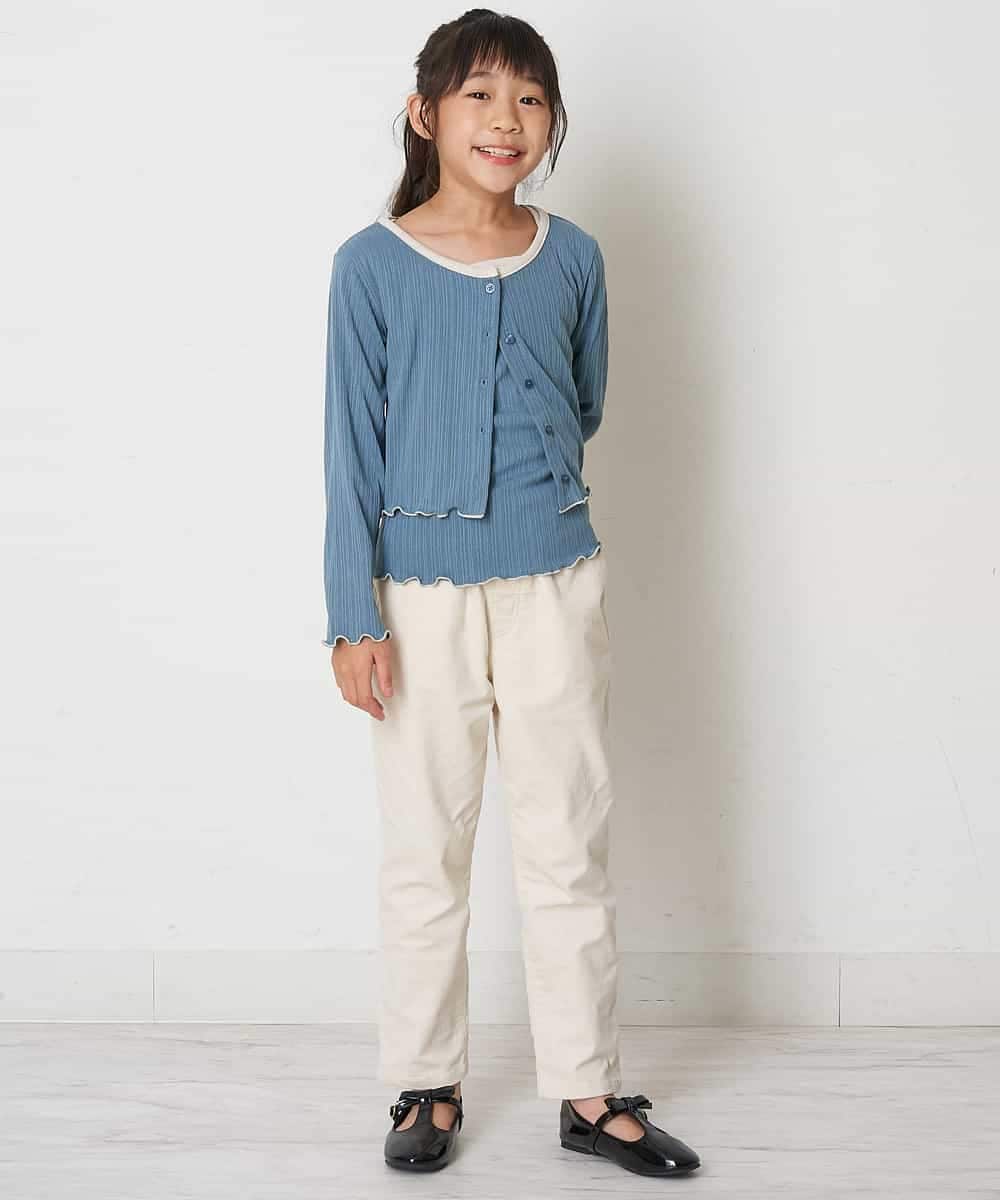 KJKJO37039 a.v.v KIDS(アー・ヴェ・ヴェ) [160]【2点SET】配色ショート丈カーデ＆タンクトップセット[WEB限定サイズ] ブルー