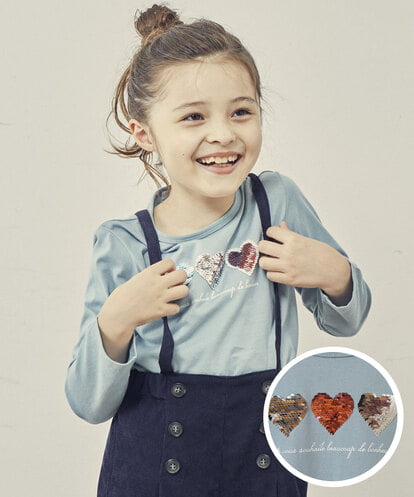 KJKJP31019 a.v.v KIDS [100-130]スパンコールアソート長袖Tシャツ