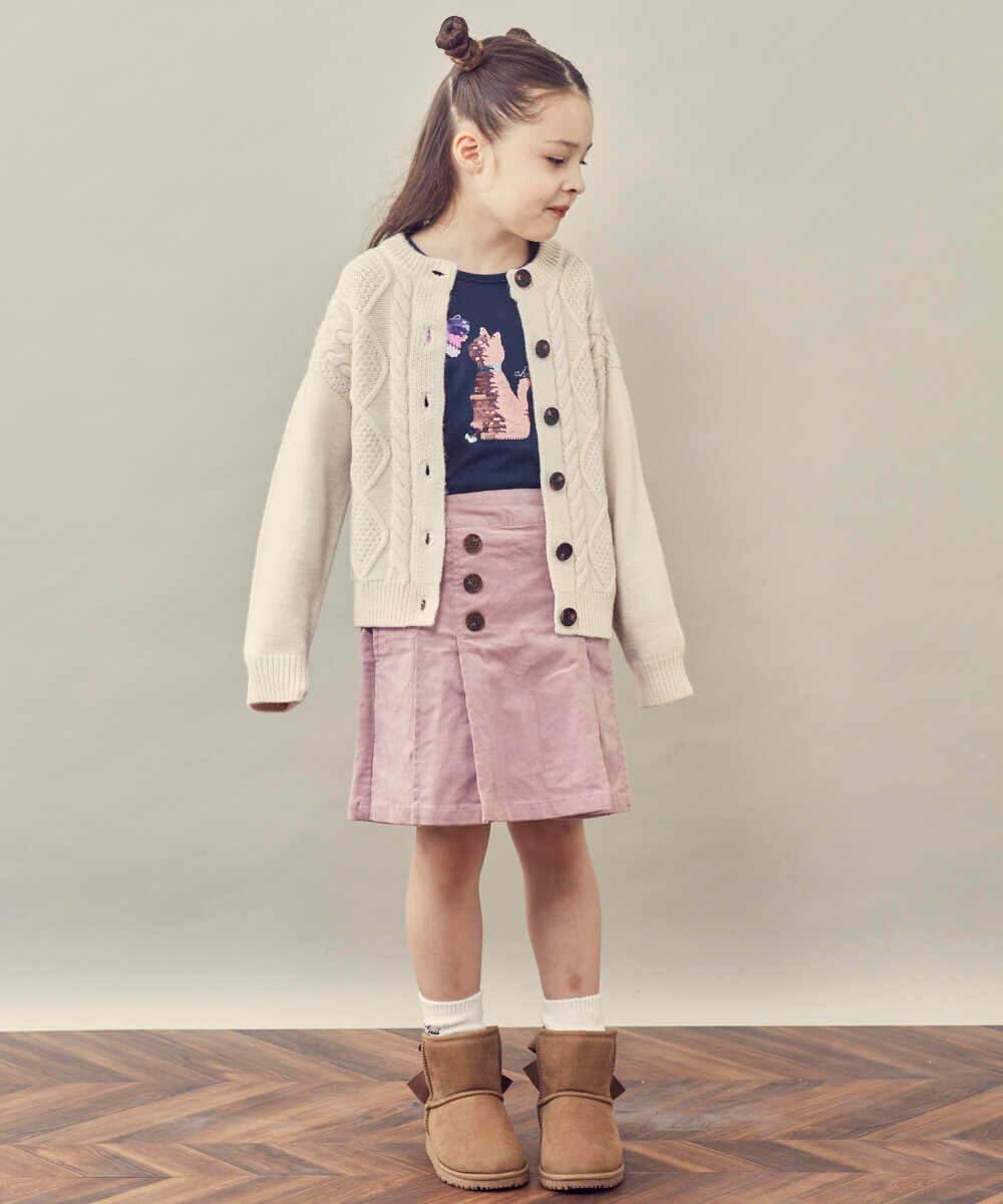 KJKJP31019 a.v.v KIDS(アー・ヴェ・ヴェ) [100-130]スパンコールアソート長袖Tシャツ ホワイト