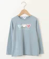 KJKJP31019 a.v.v KIDS(アー・ヴェ・ヴェ) [100-130]スパンコールアソート長袖Tシャツ ライトブルー