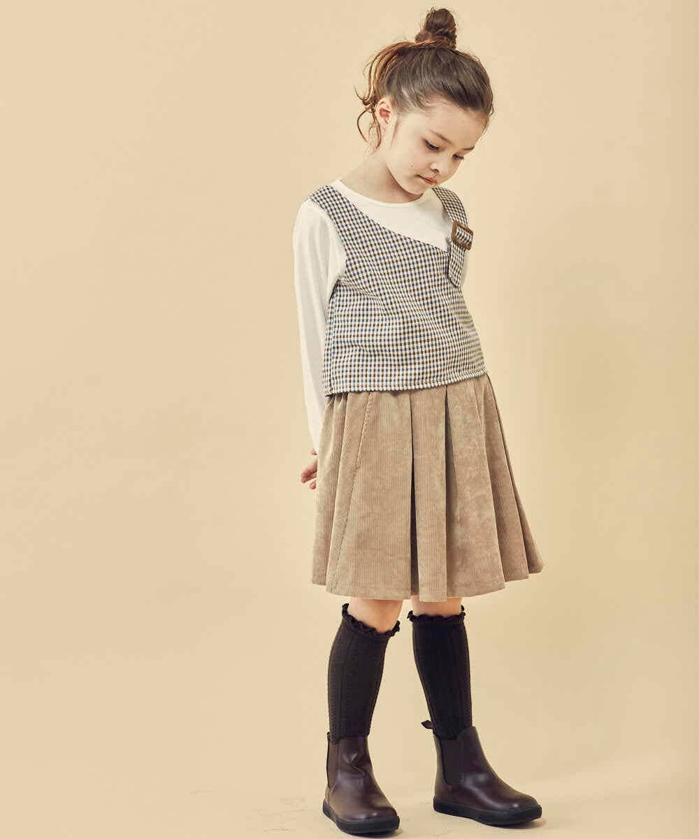 KJKJP34029 a.v.v KIDS(アー・ヴェ・ヴェ) [100-130]バックル付きビスチェドッキングトップス ライトブルー