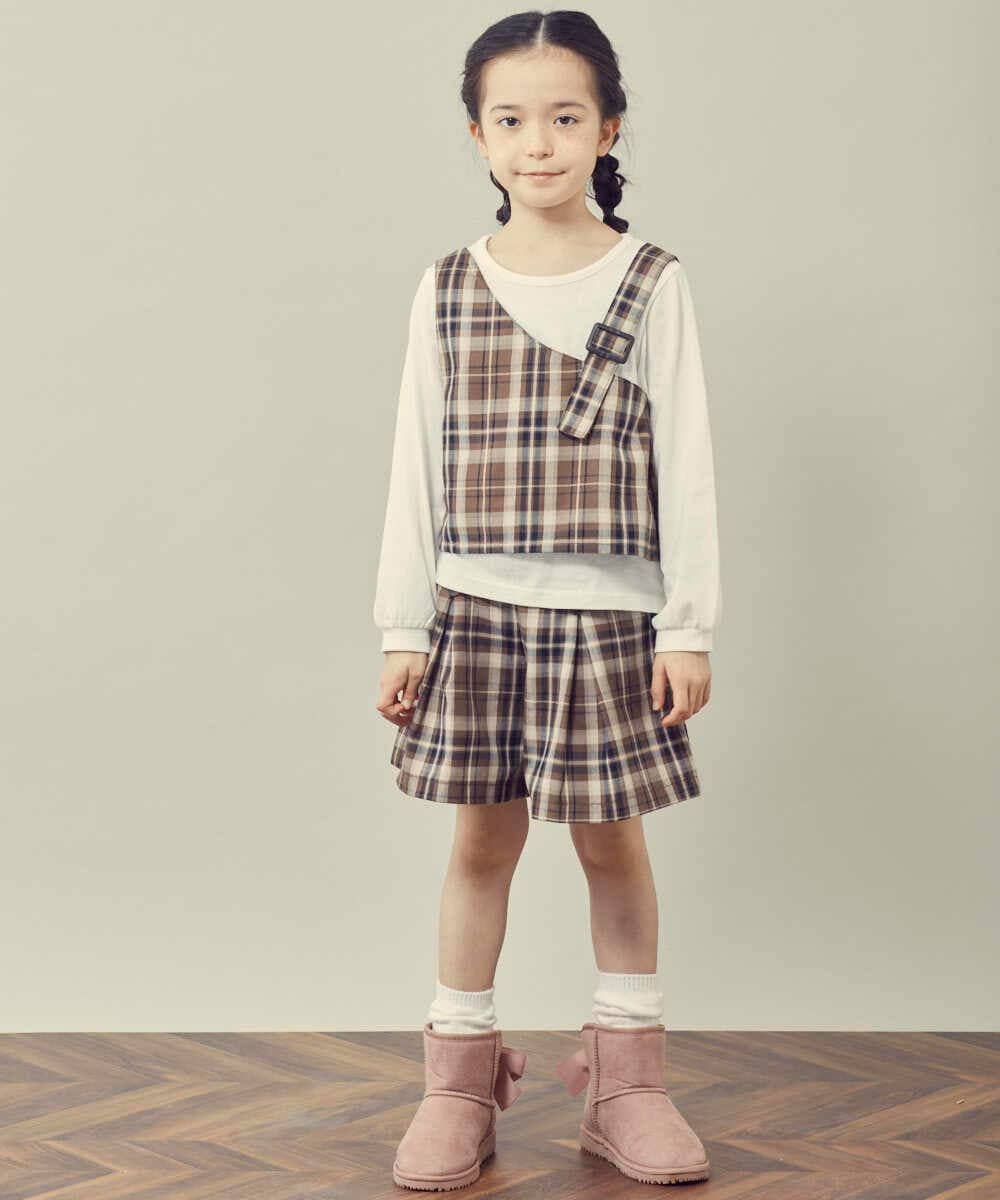 KJKJP34029 a.v.v KIDS(アー・ヴェ・ヴェ) [100-130]バックル付きビスチェドッキングトップス ライトブルー