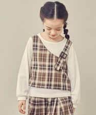 KJKJP34029 a.v.v KIDS(アー・ヴェ・ヴェ) [100-130]バックル付きビスチェドッキングトップス ライトブルー