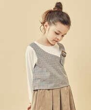 KJKJP34029 a.v.v KIDS(アー・ヴェ・ヴェ) [100-130]バックル付きビスチェドッキングトップス ライトブルー
