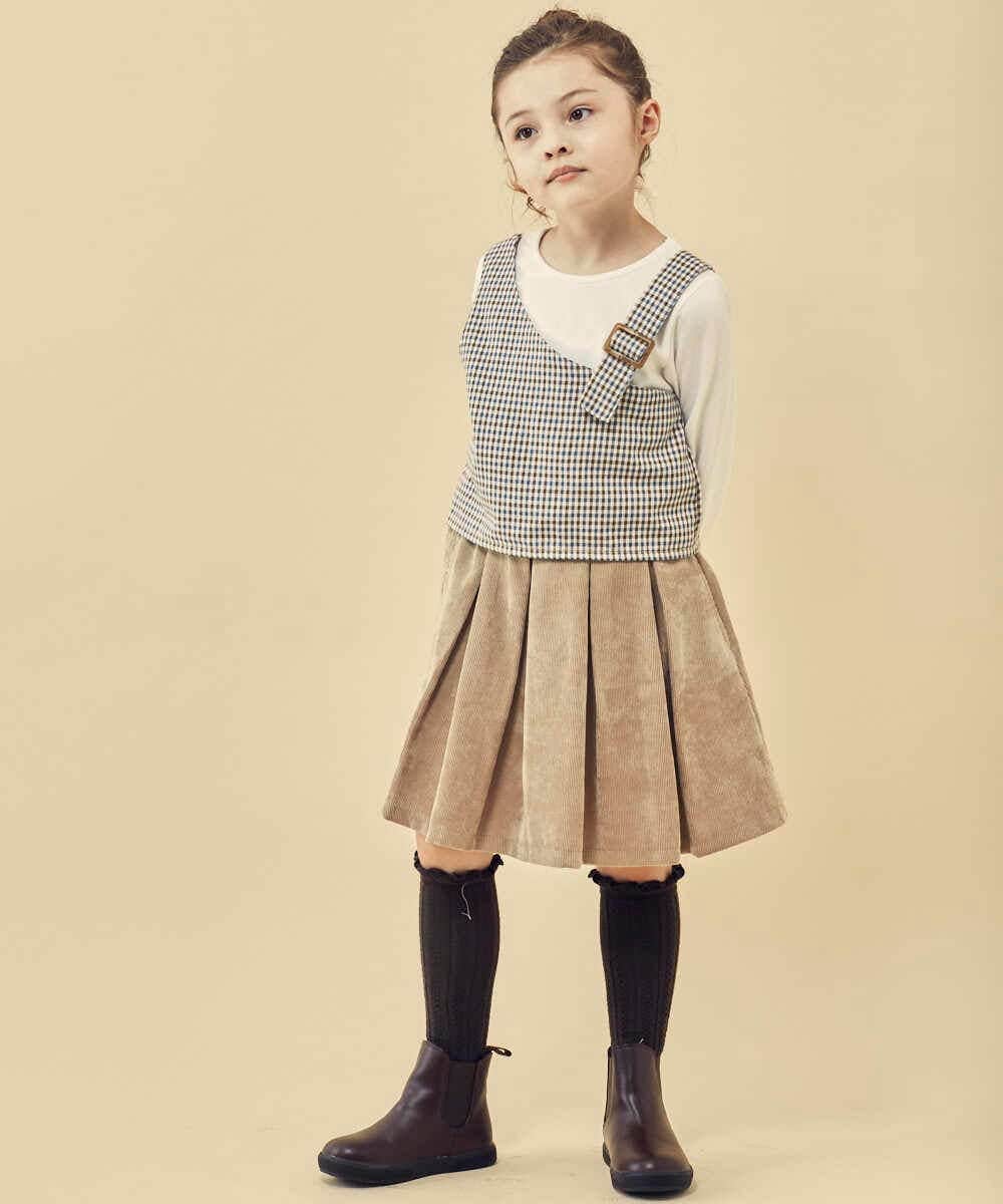 KJKJP34029 a.v.v KIDS(アー・ヴェ・ヴェ) [100-130]バックル付きビスチェドッキングトップス ライトブルー