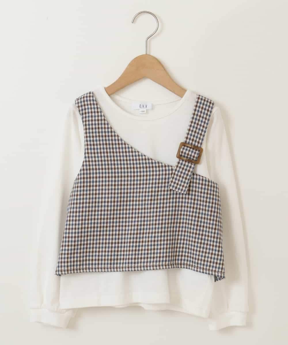 KJKJP34029 a.v.v KIDS(アー・ヴェ・ヴェ) [100-130]バックル付きビスチェドッキングトップス ライトブルー