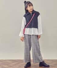 KJKJP35029 a.v.v KIDS(アー・ヴェ・ヴェ) [100-130]ハーフジップ ドッキングトップス ベージュ