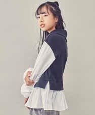KJKJP35029 a.v.v KIDS(アー・ヴェ・ヴェ) [100-130]ハーフジップ ドッキングトップス ベージュ