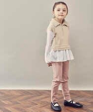 KJKJP35029 a.v.v KIDS(アー・ヴェ・ヴェ) [100-130]ハーフジップ ドッキングトップス ベージュ