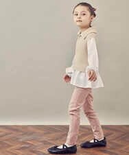 KJKJP35029 a.v.v KIDS(アー・ヴェ・ヴェ) [100-130]ハーフジップ ドッキングトップス ベージュ