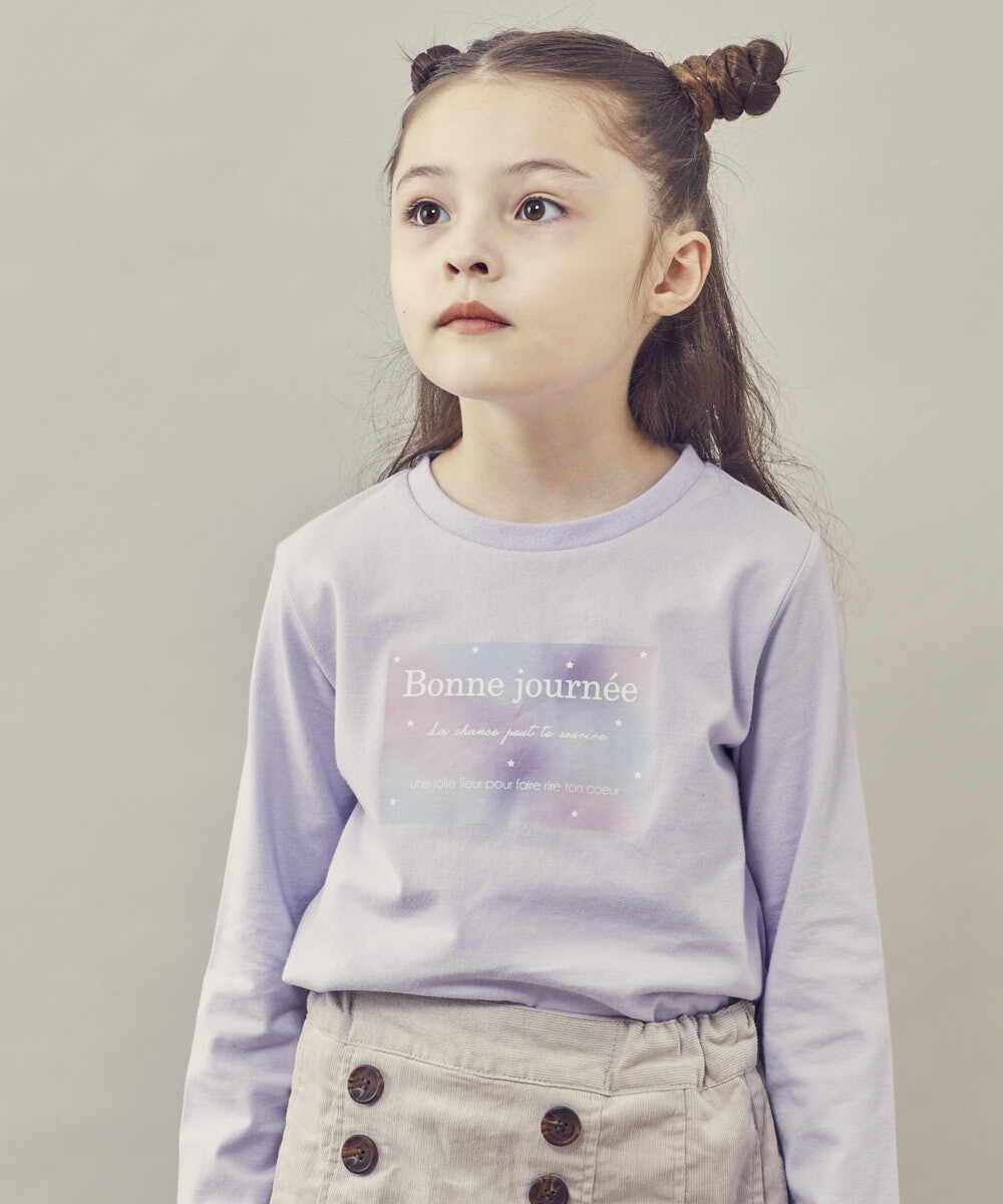 KJKJP36019 a.v.v KIDS(アー・ヴェ・ヴェ) [100-130]ロゴアソート長袖Tシャツ ラベンダー