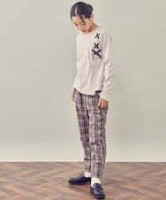 KJKJP37019 a.v.v KIDS(アー・ヴェ・ヴェ) [100-130]ショルダーレースアップ長袖Tシャツ ライトブルー