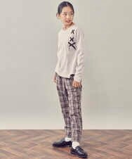 KJKJP37019 a.v.v KIDS(アー・ヴェ・ヴェ) [100-130]ショルダーレースアップ長袖Tシャツ ライトブルー