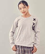 KJKJP37019 a.v.v KIDS(アー・ヴェ・ヴェ) [100-130]ショルダーレースアップ長袖Tシャツ ベージュ