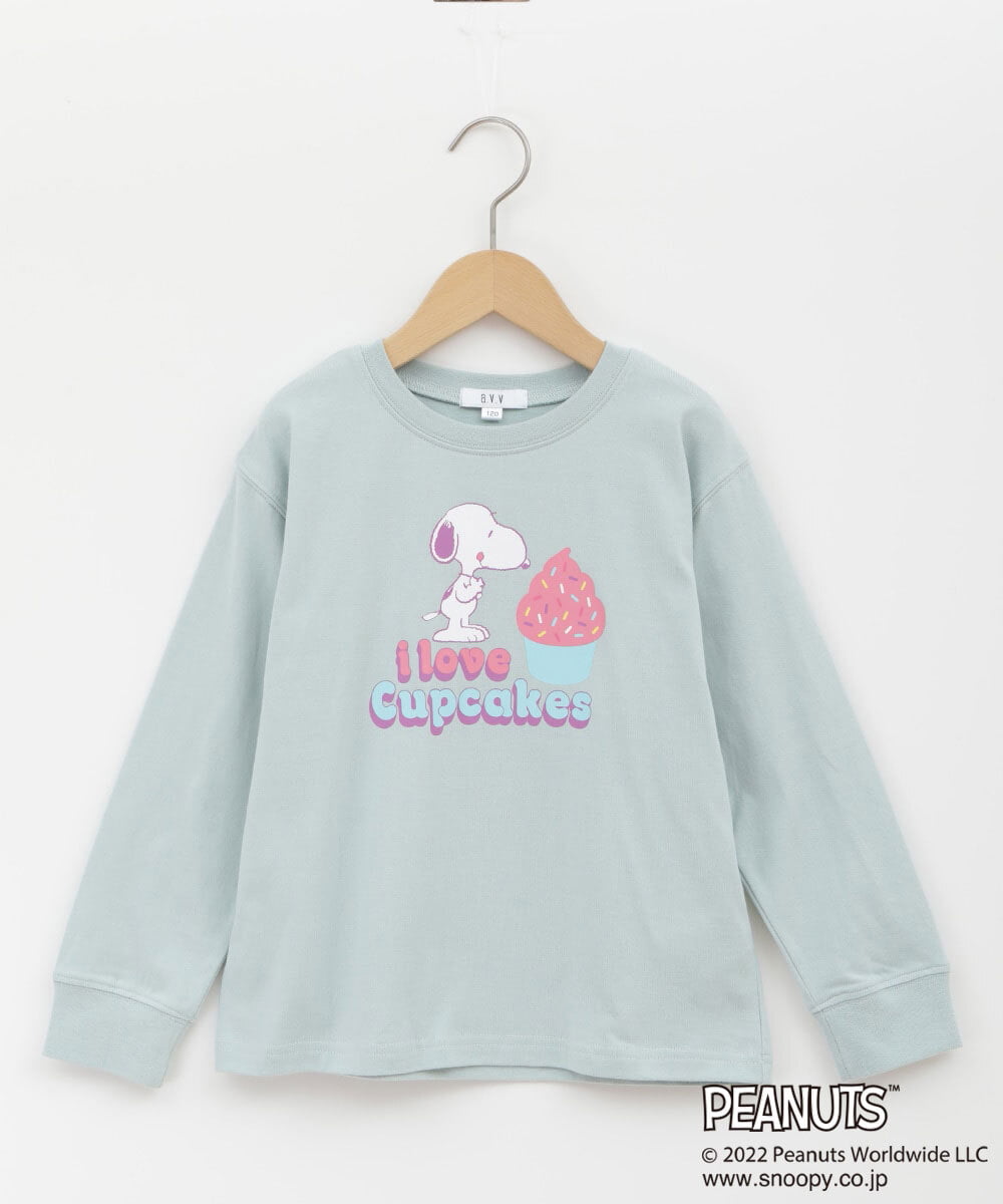 KJKJP80024 a.v.v KIDS(アー・ヴェ・ヴェ) [100-130]【数量限定】PEANUTS×a.v.vスヌーピープリントロンT ミント