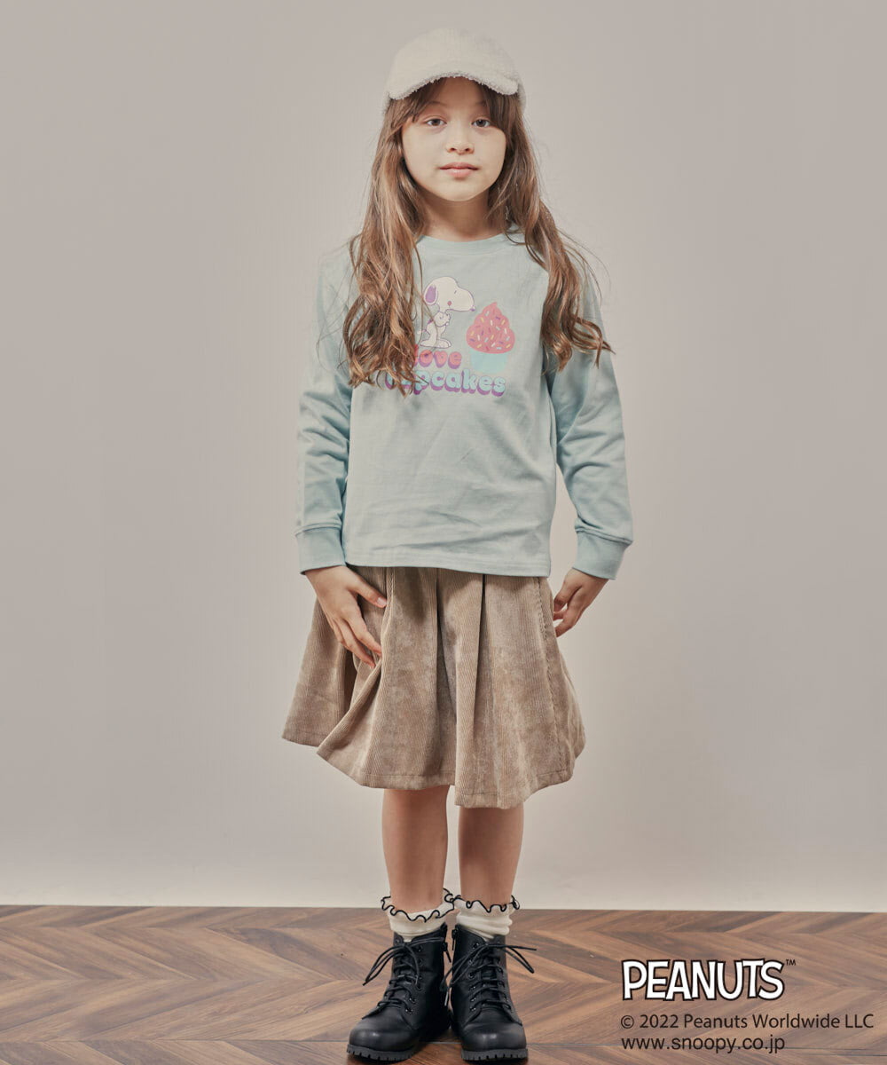 KJKJP80024 a.v.v KIDS(アー・ヴェ・ヴェ) [100-130]【数量限定】PEANUTS×a.v.vスヌーピープリントロンT ラベンダー