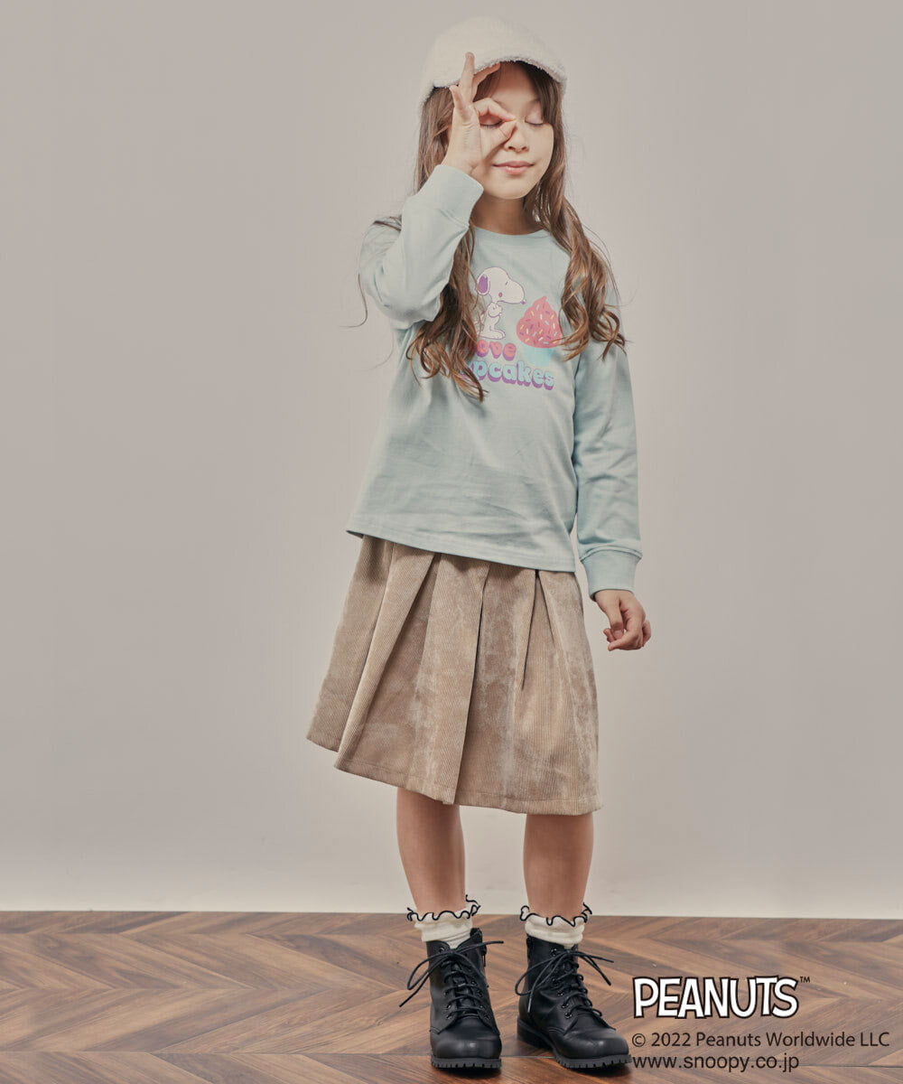 KJKJP80024 a.v.v KIDS(アー・ヴェ・ヴェ) [100-130]【数量限定】PEANUTS×a.v.vスヌーピープリントロンT ラベンダー