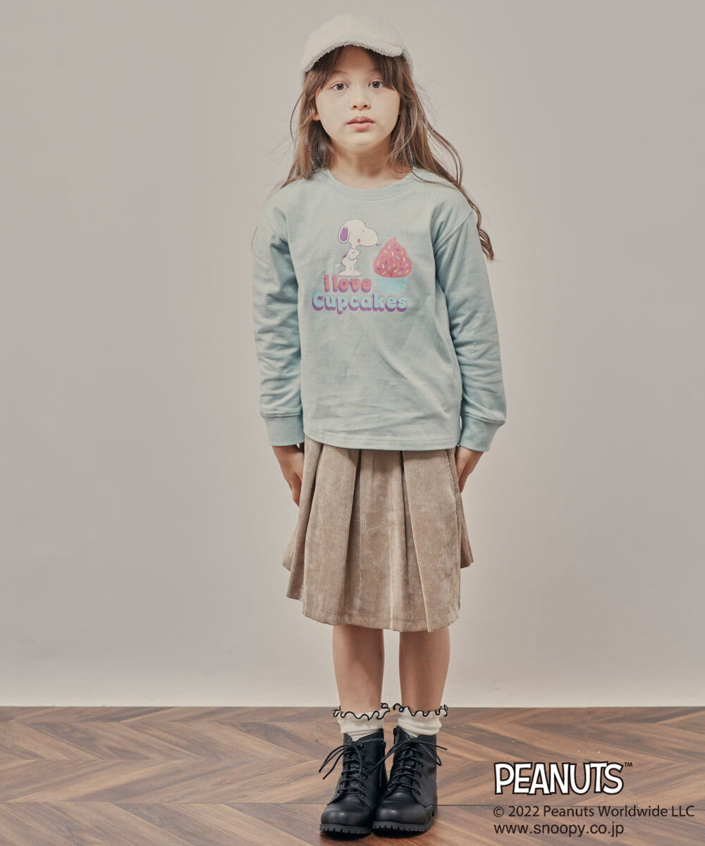 KJKJP80024 a.v.v KIDS(アー・ヴェ・ヴェ) [100-130]【数量限定】PEANUTS×a.v.vスヌーピープリントロンT ラベンダー