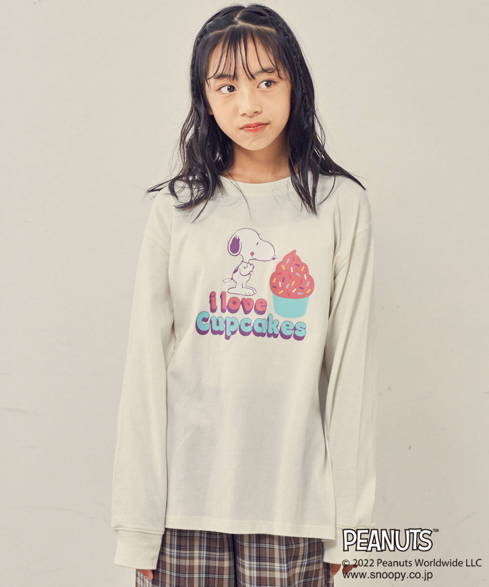 KJKJP80024 a.v.v KIDS(アー・ヴェ・ヴェ) [100-130]【数量限定】PEANUTS×a.v.vスヌーピープリントロンT ラベンダー