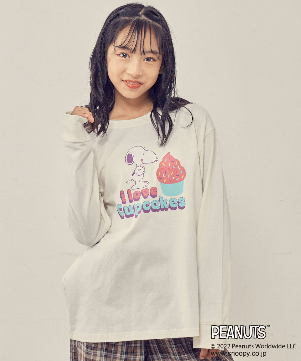 KJKJP80024 a.v.v KIDS(アー・ヴェ・ヴェ) [100-130]【数量限定】PEANUTS×a.v.vスヌーピープリントロンT ラベンダー