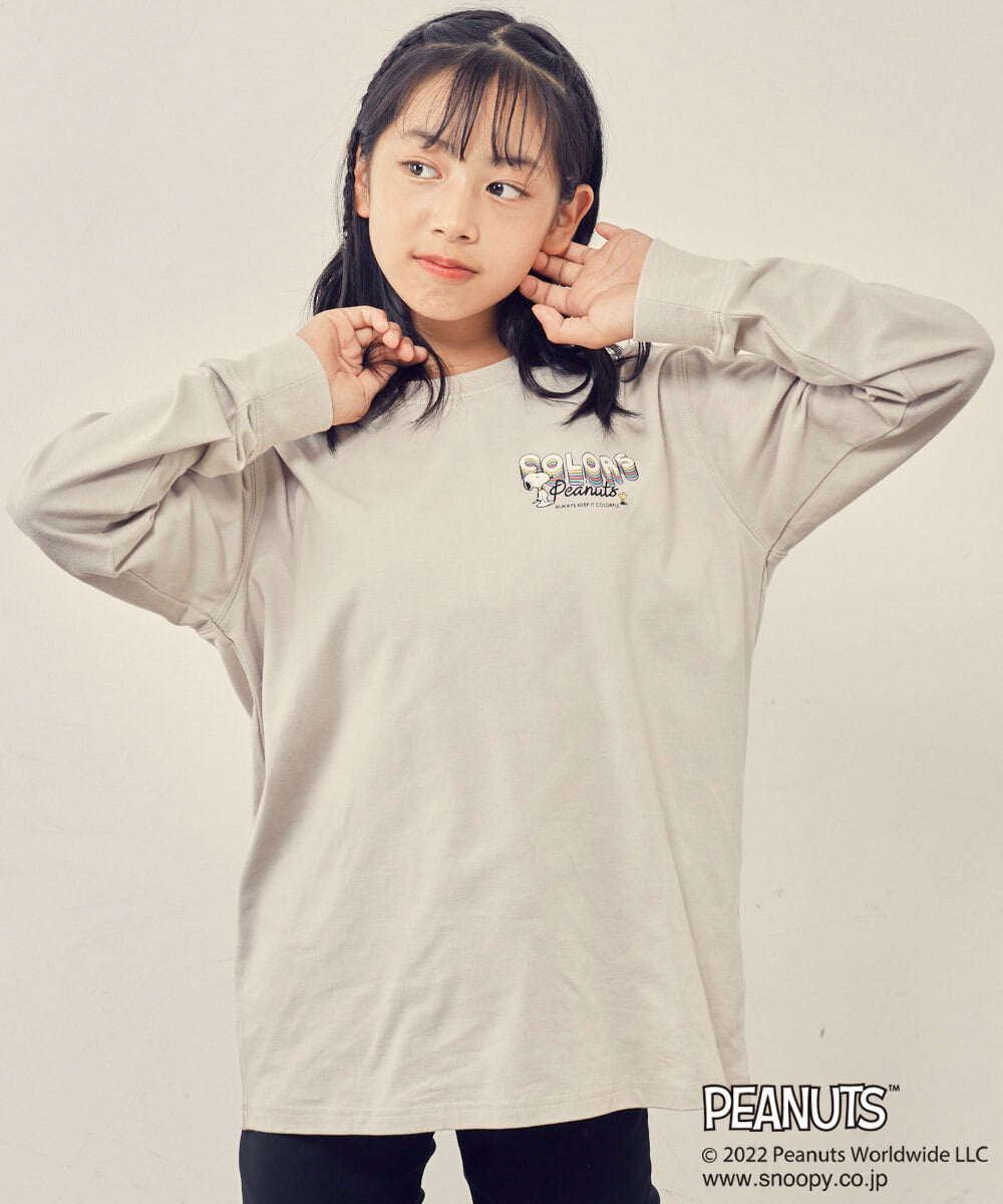 KJKJP80024 a.v.v KIDS(アー・ヴェ・ヴェ) [100-130]【数量限定】PEANUTS×a.v.vスヌーピープリントロンT ラベンダー