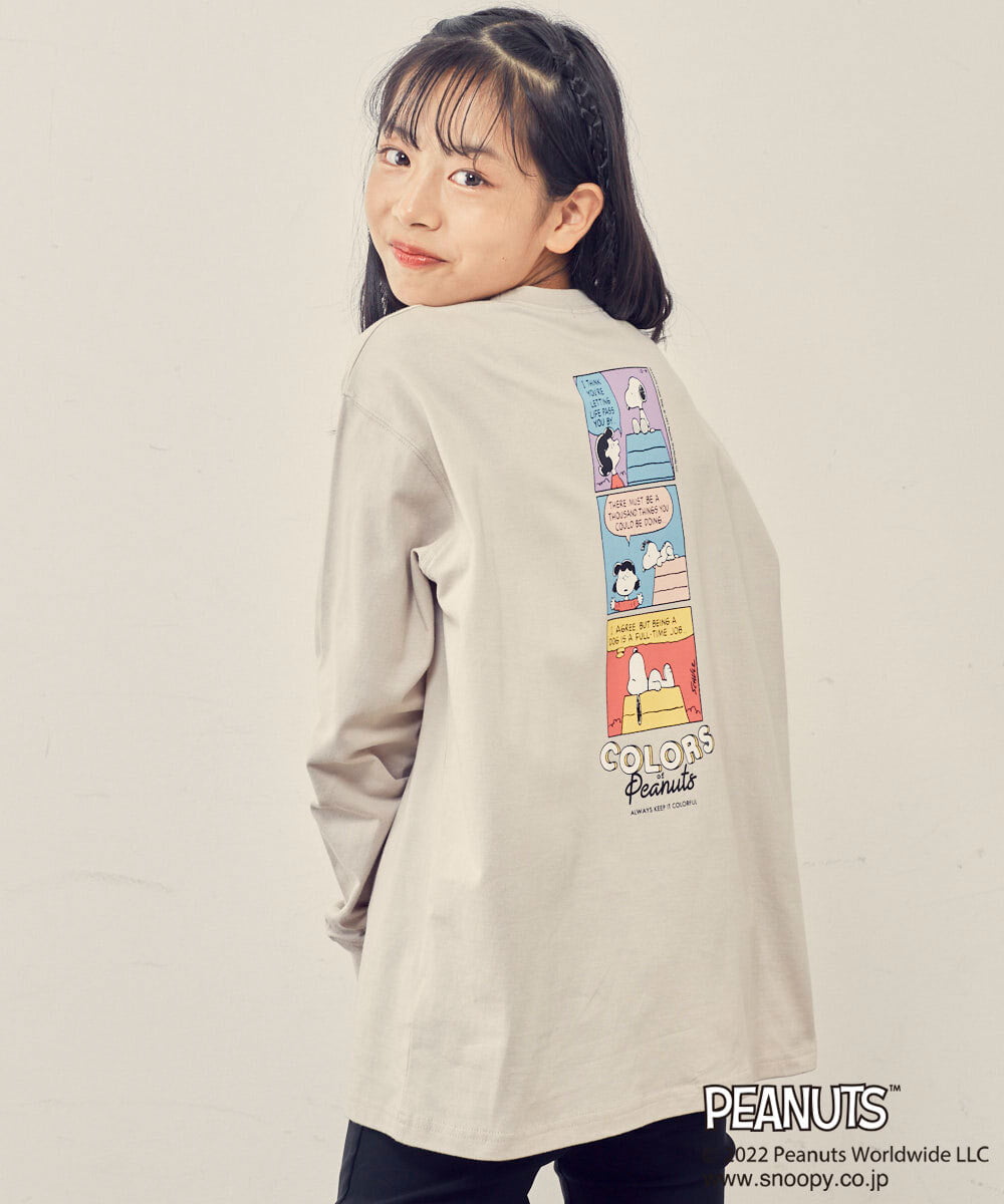 KJKJP80024 a.v.v KIDS(アー・ヴェ・ヴェ) [100-130]【数量限定】PEANUTS×a.v.vスヌーピープリントロンT ラベンダー