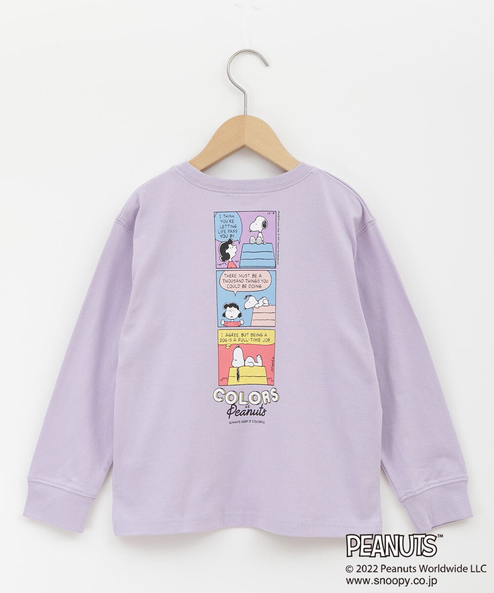 KJKJP80024 a.v.v KIDS(アー・ヴェ・ヴェ) [100-130]【数量限定】PEANUTS×a.v.vスヌーピープリントロンT ラベンダー