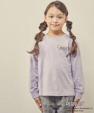 KJKJP80024 a.v.v KIDS(アー・ヴェ・ヴェ) [100-130]【数量限定】PEANUTS×a.v.vスヌーピープリントロンT ラベンダー
