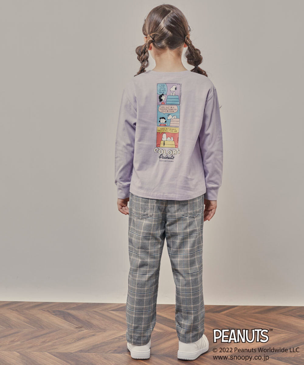 KJKJP80024 a.v.v KIDS(アー・ヴェ・ヴェ) [100-130]【数量限定】PEANUTS×a.v.vスヌーピープリントロンT ラベンダー