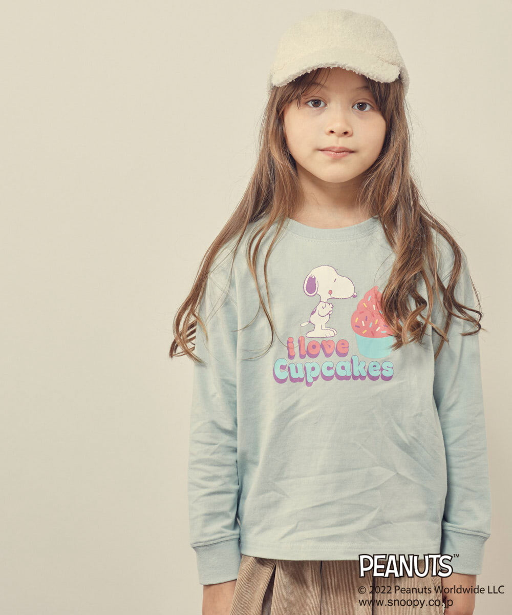KJKJP80024 a.v.v KIDS(アー・ヴェ・ヴェ) [100-130]【数量限定】PEANUTS×a.v.vスヌーピープリントロンT ラベンダー