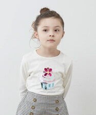 KJKJQ31024 a.v.v KIDS(アー・ヴェ・ヴェ) [140-150]スパンコールアソート長袖Tシャツ ネイビー