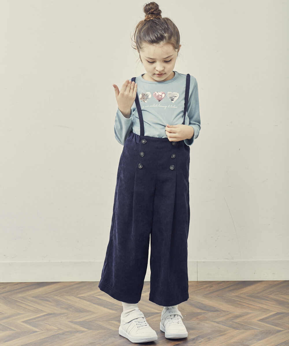 KJKJQ31024 a.v.v KIDS(アー・ヴェ・ヴェ) [140-150]スパンコールアソート長袖Tシャツ ネイビー