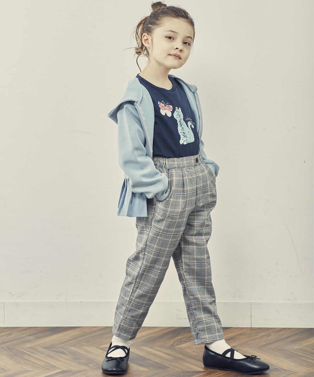 KJKJQ31024 a.v.v KIDS(アー・ヴェ・ヴェ) [140-150]スパンコールアソート長袖Tシャツ ネイビー