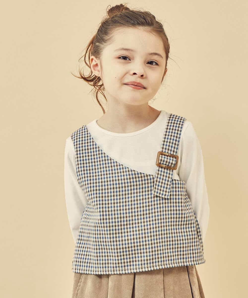 KJKJQ34034 a.v.v KIDS(アー・ヴェ・ヴェ) [140-150]バックル付きビスチェドッキングトップス ブラウン