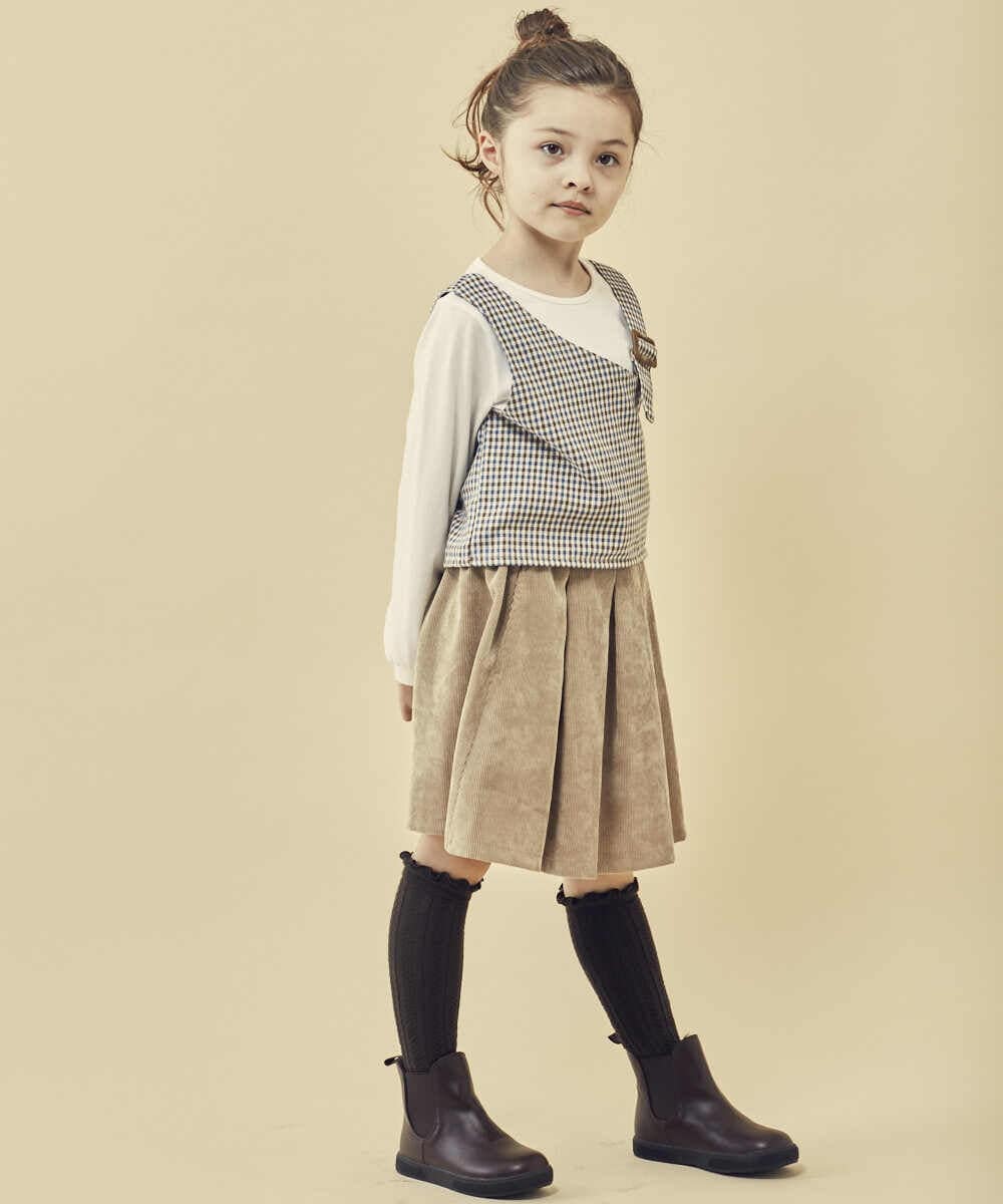 KJKJQ34034 a.v.v KIDS(アー・ヴェ・ヴェ) [140-150]バックル付きビスチェドッキングトップス ブラウン