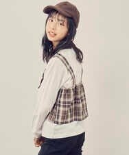 KJKJQ34034 a.v.v KIDS(アー・ヴェ・ヴェ) [140-150]バックル付きビスチェドッキングトップス ブラウン