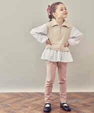 KJKJQ35034 a.v.v KIDS(アー・ヴェ・ヴェ) [140-150]ハーフジップ ドッキングトップス ブラック