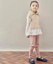 KJKJQ35034 a.v.v KIDS(アー・ヴェ・ヴェ) [140-150]ハーフジップ ドッキングトップス ブラック