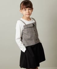 KJKJS34029 a.v.v KIDS(アー・ヴェ・ヴェ) [100-130]【セットアップ対応】チェック柄キャミドッキングトップス ブルー