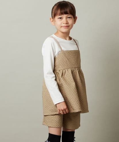 KJKJS35029 a.v.v KIDS [100-130]【セットアップ対応】フクレキャミドッキングカットソー