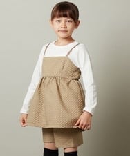 KJKJS35029 a.v.v KIDS(アー・ヴェ・ヴェ) [100-130]【セットアップ対応】フクレキャミドッキングカットソー ベージュ