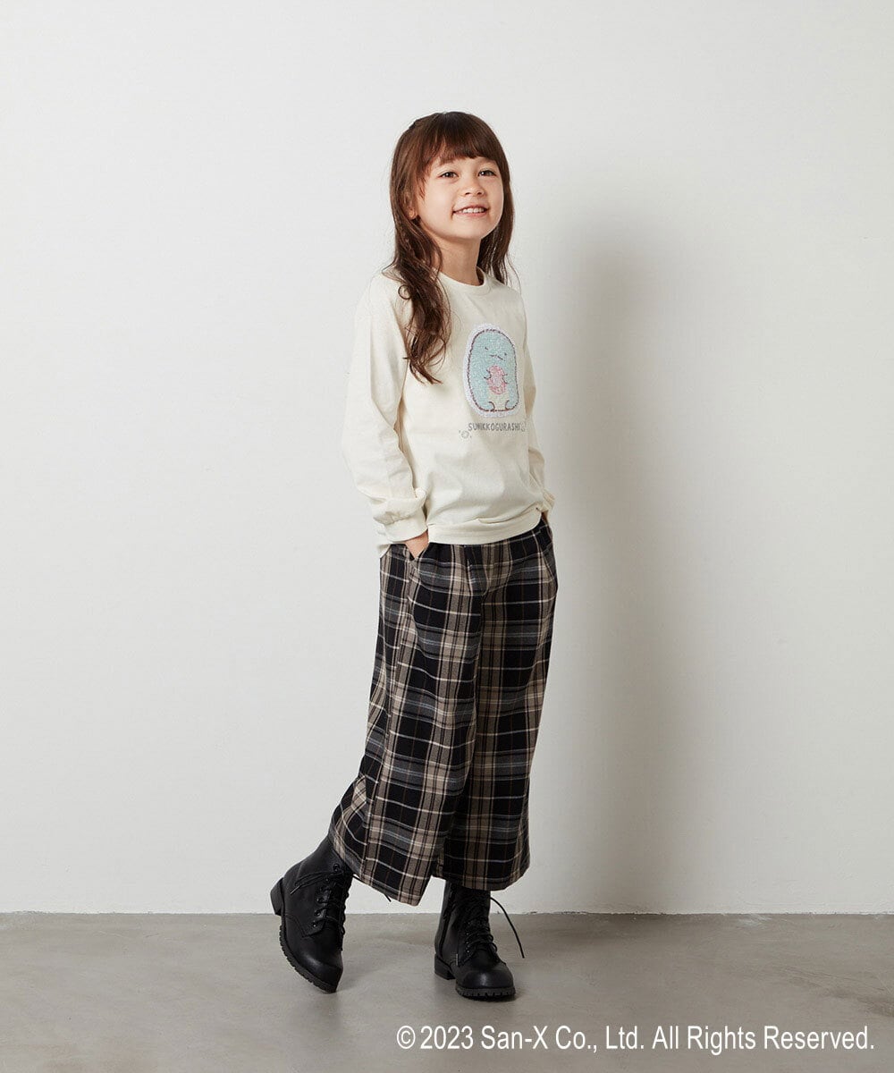 KJKJS80029 a.v.v KIDS(アー・ヴェ・ヴェ) [100-140]【すみっコぐらし】リバーシブルスパンコール長袖Ｔシャツ ピンク