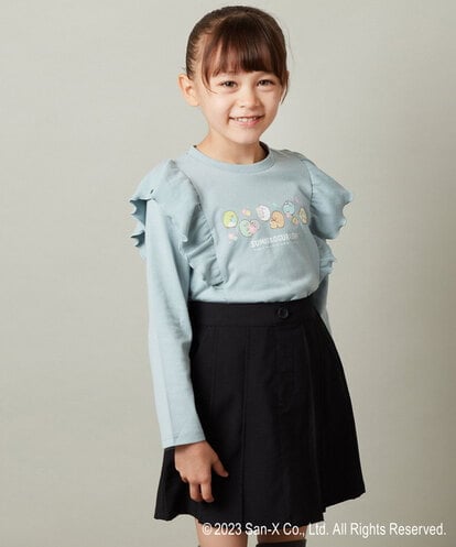 KJKJS81029 a.v.v KIDS [100-140]【すみっコぐらし】肩フリル長袖Ｔシャツ