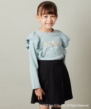 KJKJS81029 a.v.v KIDS(アー・ヴェ・ヴェ) [100-140]【すみっコぐらし】肩フリル長袖Ｔシャツ ライトブルー