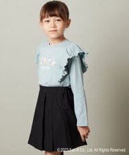 KJKJS81029 a.v.v KIDS(アー・ヴェ・ヴェ) [100-140]【すみっコぐらし】肩フリル長袖Ｔシャツ ライトブルー