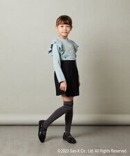 KJKJS81029 a.v.v KIDS(アー・ヴェ・ヴェ) [100-140]【すみっコぐらし】肩フリル長袖Ｔシャツ ライトブルー