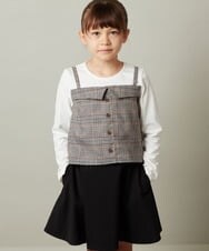 KJKJT34034 a.v.v KIDS(アー・ヴェ・ヴェ) [140-150]【セットアップ対応】チェック柄キャミドッキングトップス ブルー