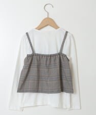KJKJT34034 a.v.v KIDS(アー・ヴェ・ヴェ) [140-150]【セットアップ対応】チェック柄キャミドッキングトップス ブルー